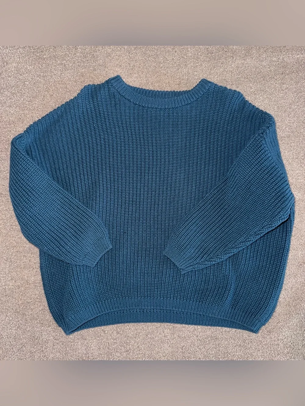 Toddler Cozy Knit Sweater in Teal Blue